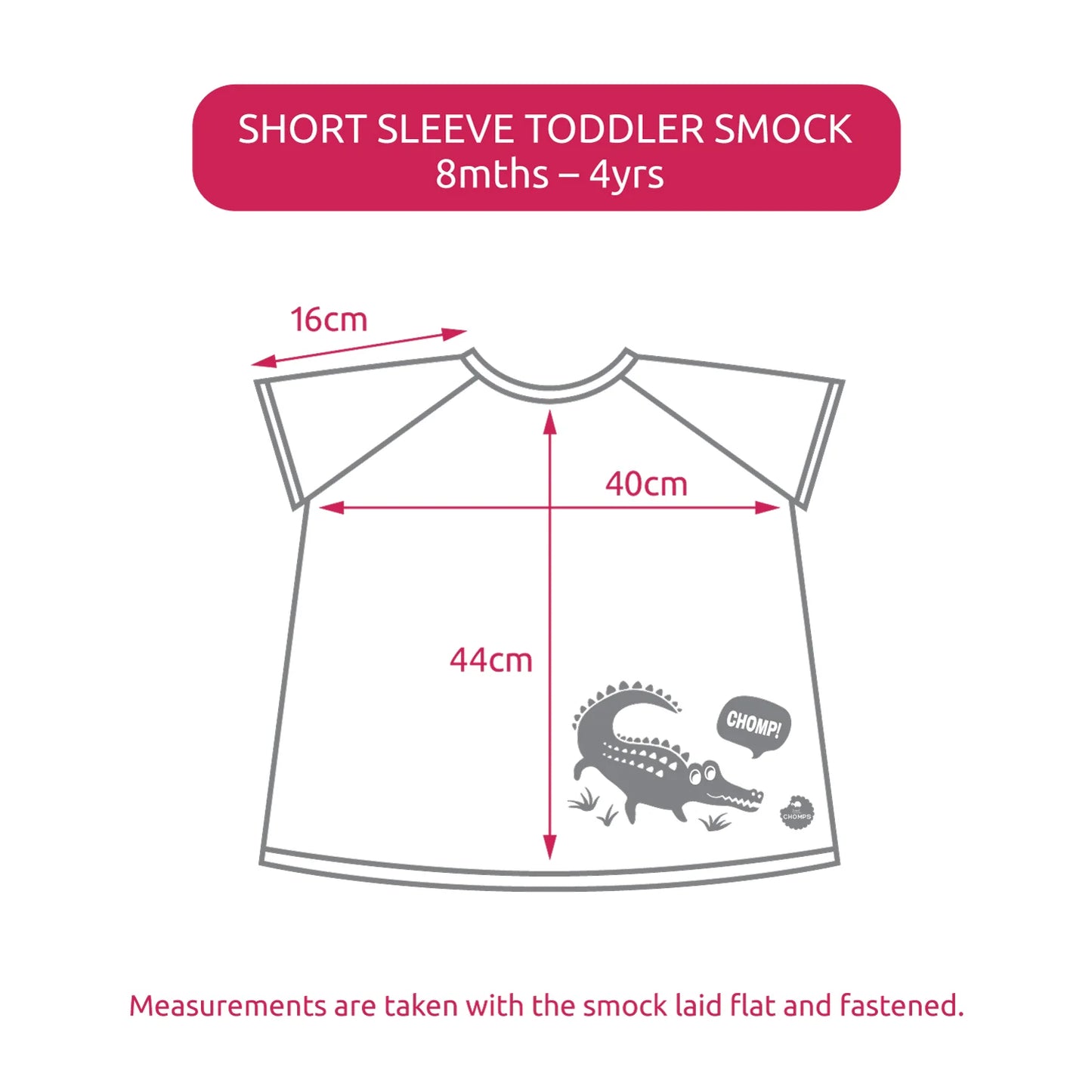 Short Sleeve Messy Mealtime (Toddler) Smock Bib: 8mths to 4yrs - various colours