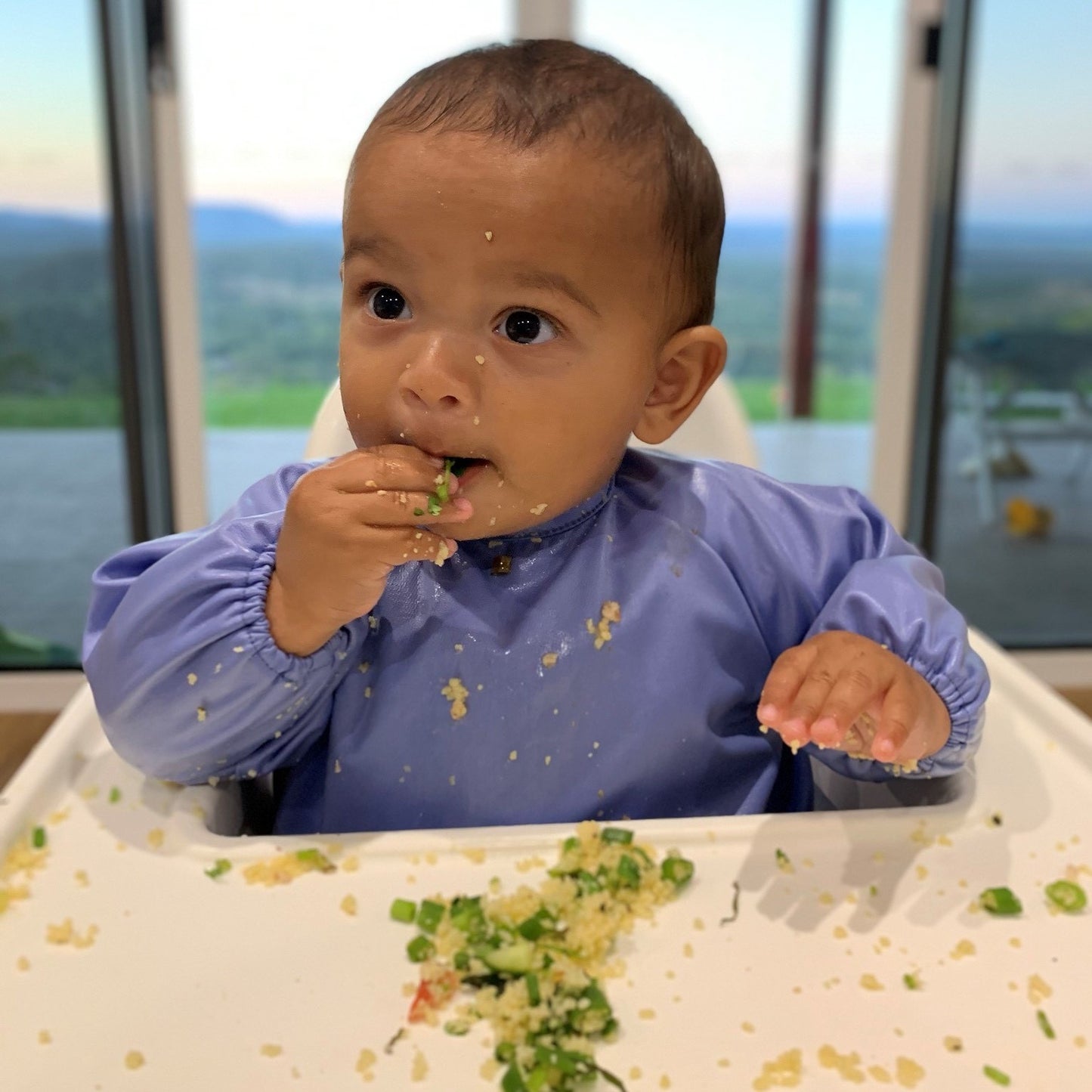 Messy Mealtime (Starter) Smock Bib: 0-8+mths - various colours