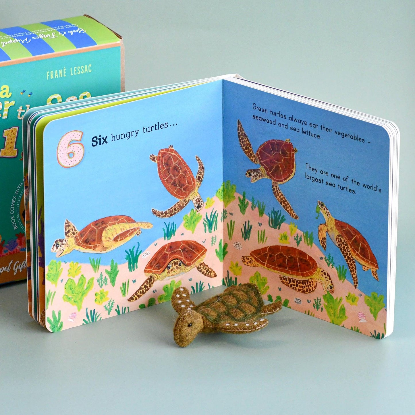 Australia Under The Sea 1, 2, 3 By Frané Lessac - Book And Finger Puppet Set