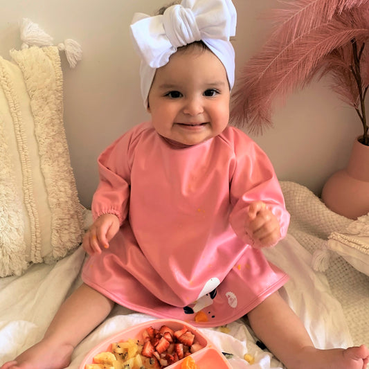 Messy Mealtime (Starter) Smock Bib: 0-8+mths - various colours