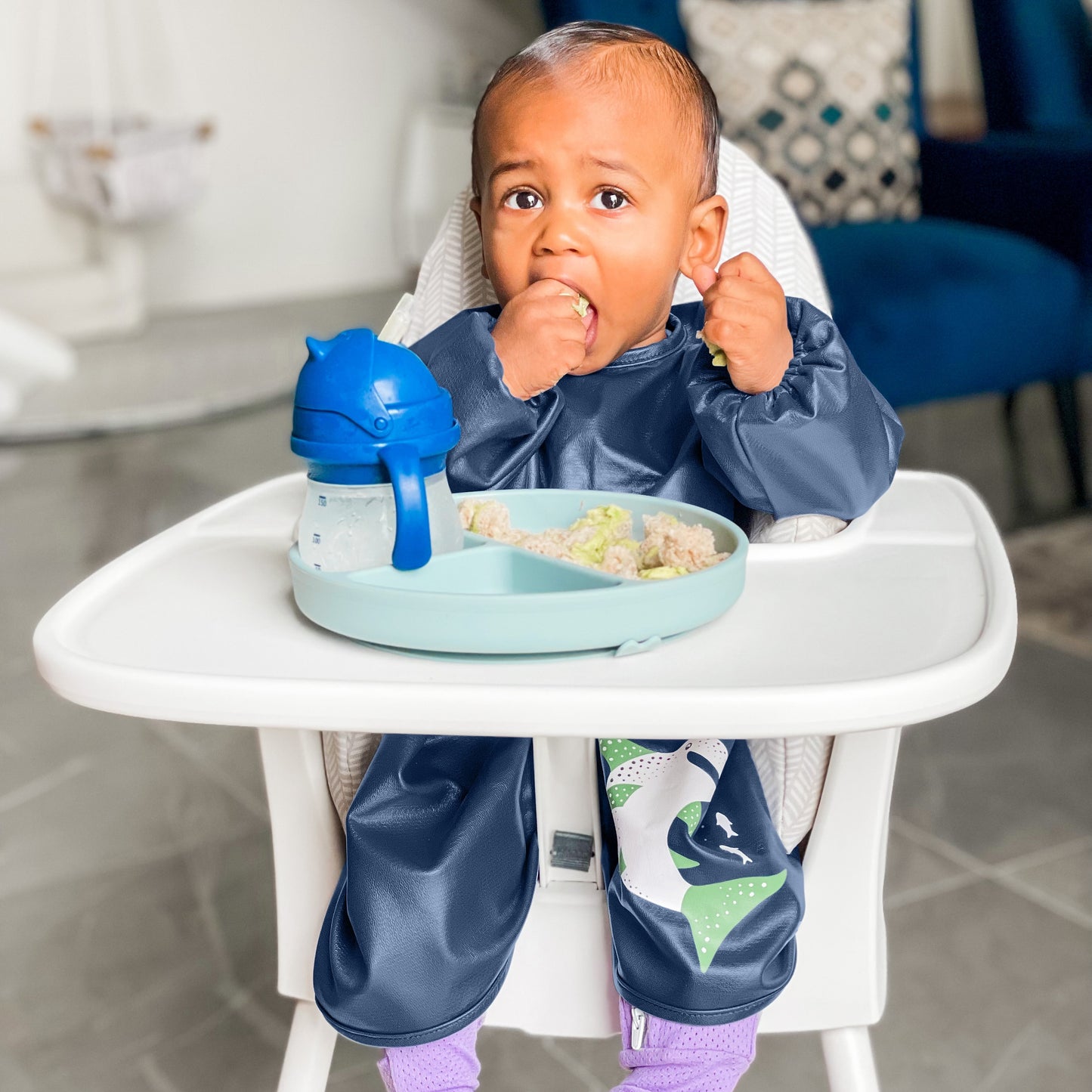 Messy Mealtime (Toddler) Smock Bib: 8mths to 2+yrs - various colours