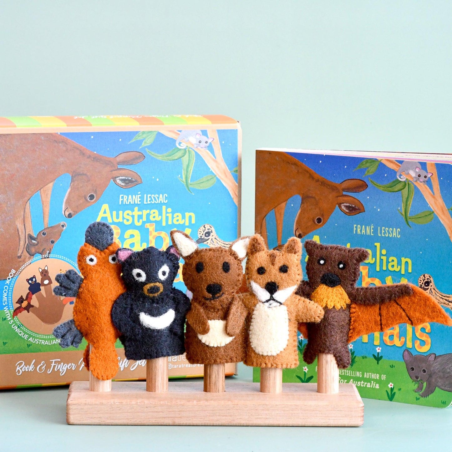 Australian Finger Puppets And Book Set By Frané Lessac