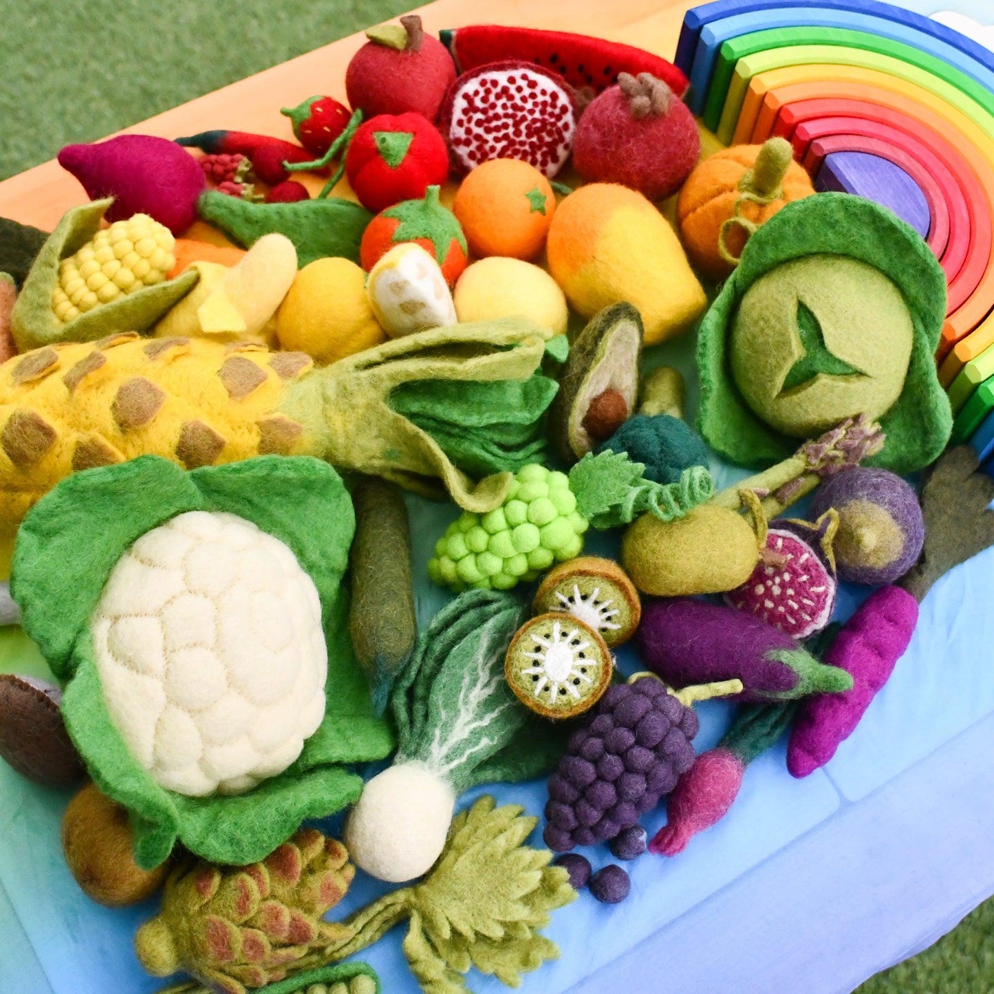 Felt Vegetables and Fruits Set B - 11 pieces