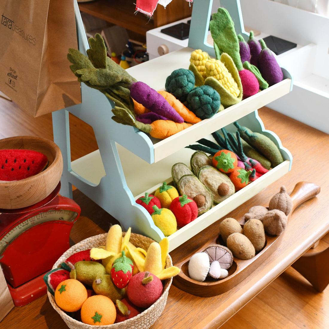 Felt Vegetables and Fruits Set B - 11 pieces