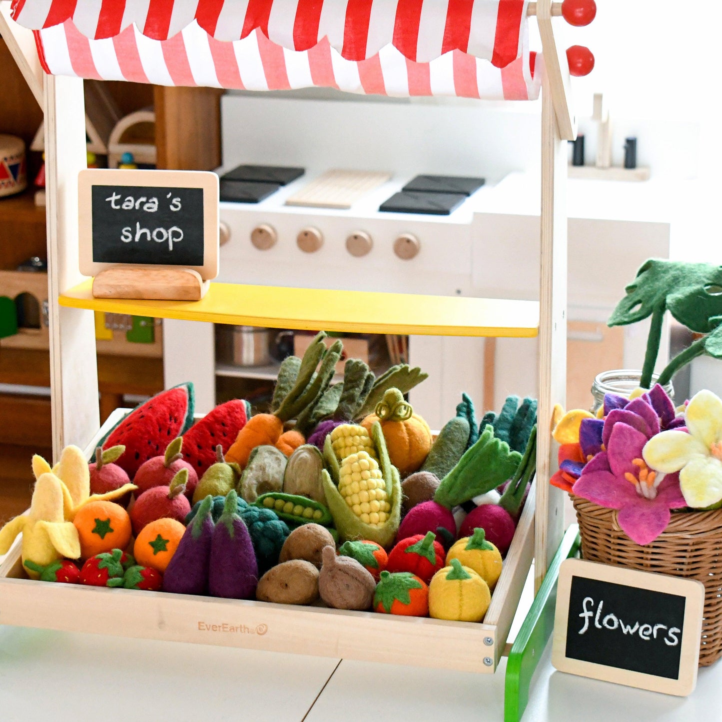 Felt Vegetables and Fruits Set A - 14 pieces
